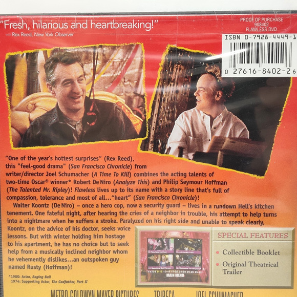 Flawless (DVD, 1999, Widescreen) Drama Di Niro Seymour Hoffman Friendship Rare - Picture 4 of 10